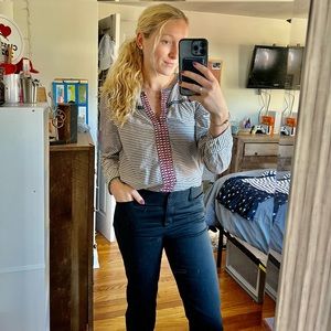 Womens J Crew striped long sleeve blouse